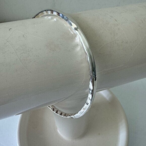 Seed & Sage ATI 925 Sterling Silver Bangle Hammered Bracelet Mexico D-2 3/4\